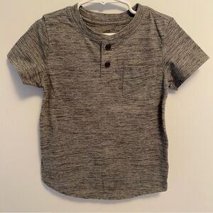 Cat & Jack Toddler Boy's Short Sleeve Henley T-Shirt Gray Heather Size 4T